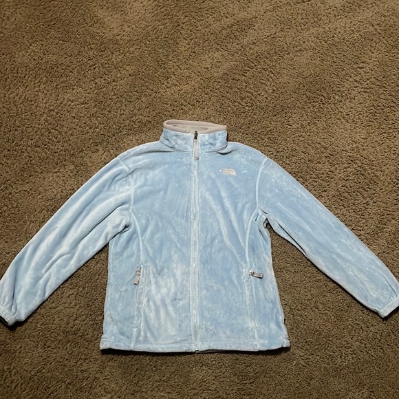 Light blue North Face Girls soft zip jacket Sz XL